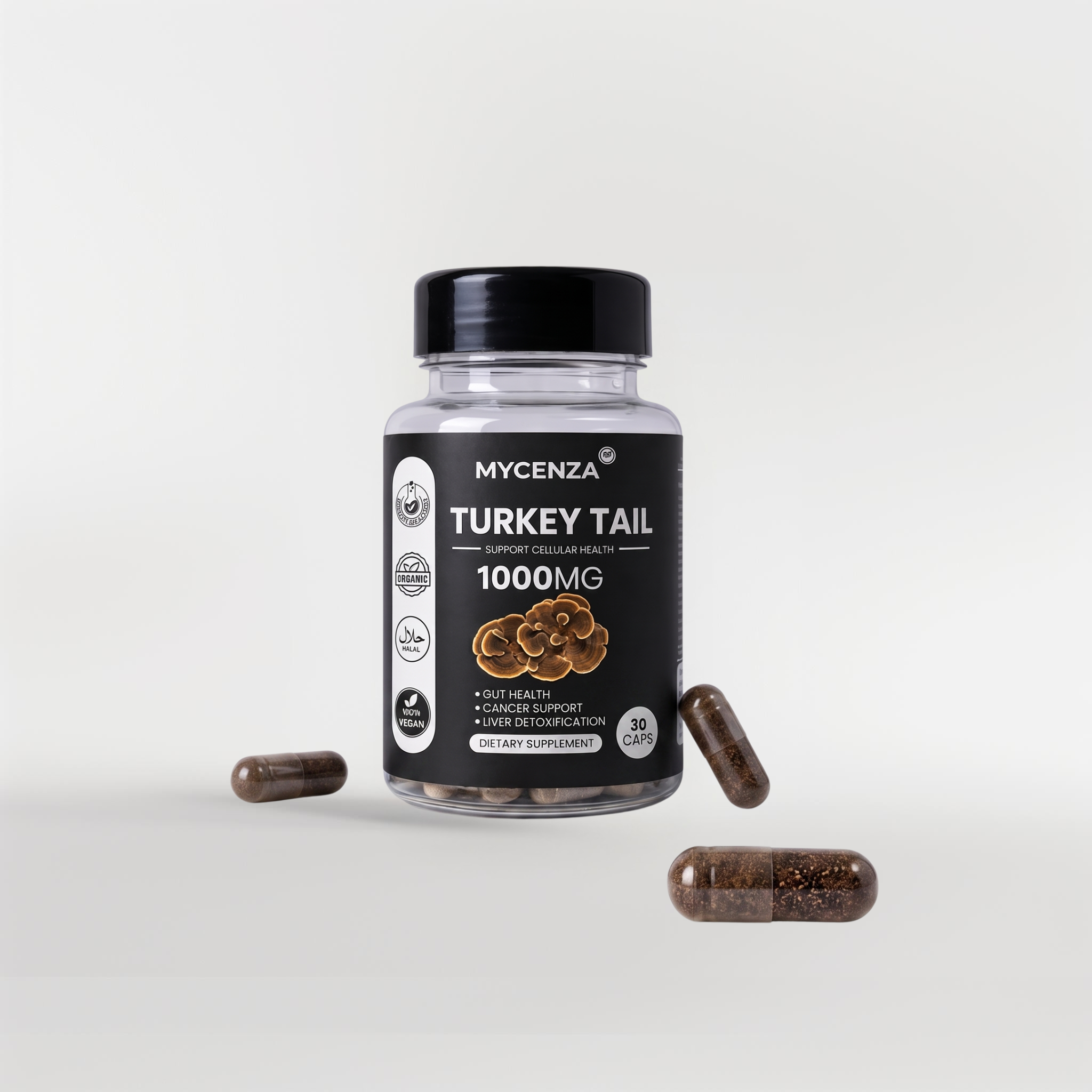 Turkey Tail Capsules for Immune & Gut Support 1000 mg