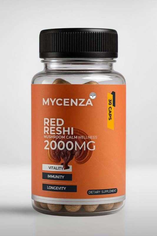 Red Reishi Mushroom Capsules - Organic, Vegan, High Potency Supplement